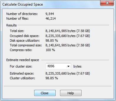 Calculate Occupied Space with Altap Salamander