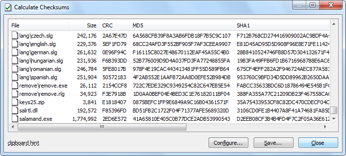 Calculating files checksum with Altap Salamander