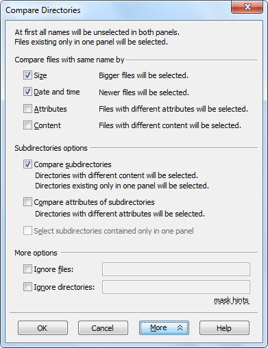 Comparing directories in Altap Salamander